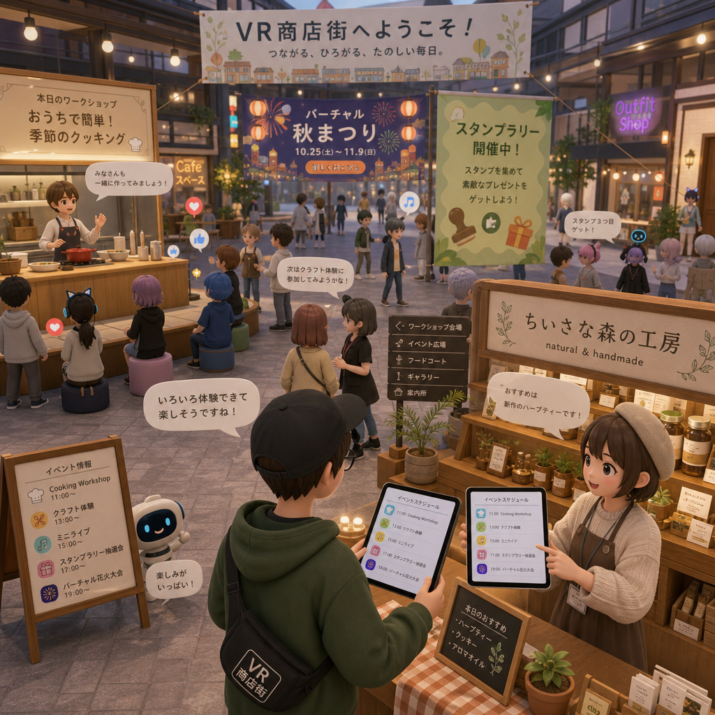 VR商店街を運営しながらデータ分析とイベント企画を行う日本の担当者