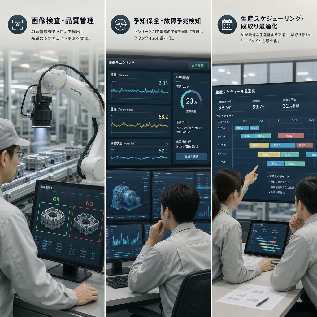 製造業でAI導入テーマを選定するホワイトボード議論
