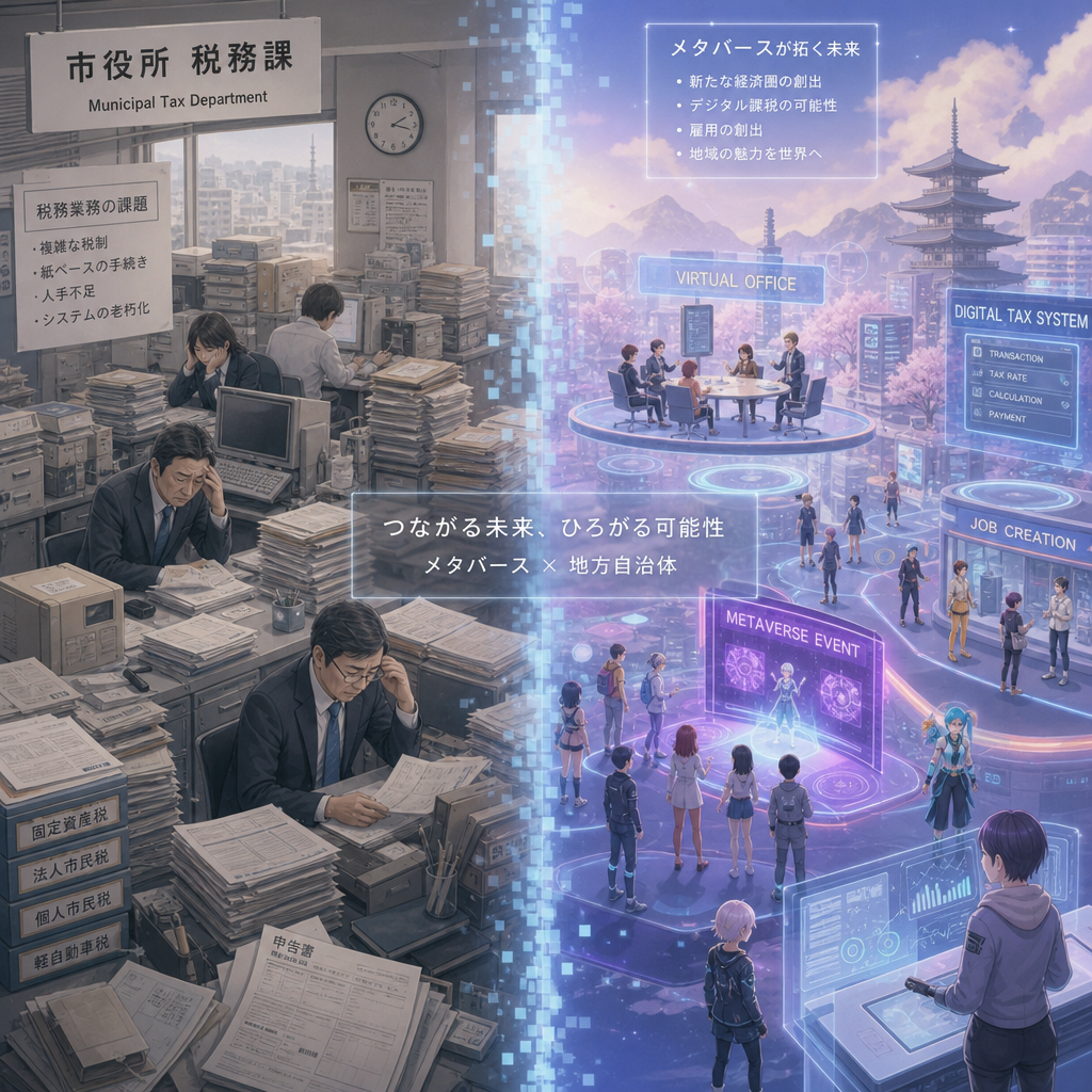 自治体職員がメタバース課税の課題を議論している様子