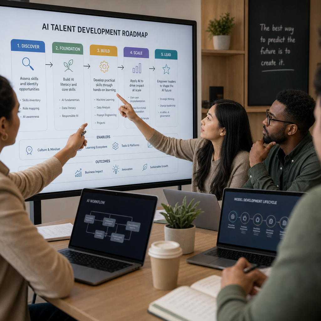 ALIONが企業と伴走しながらAI人材を育成する様子