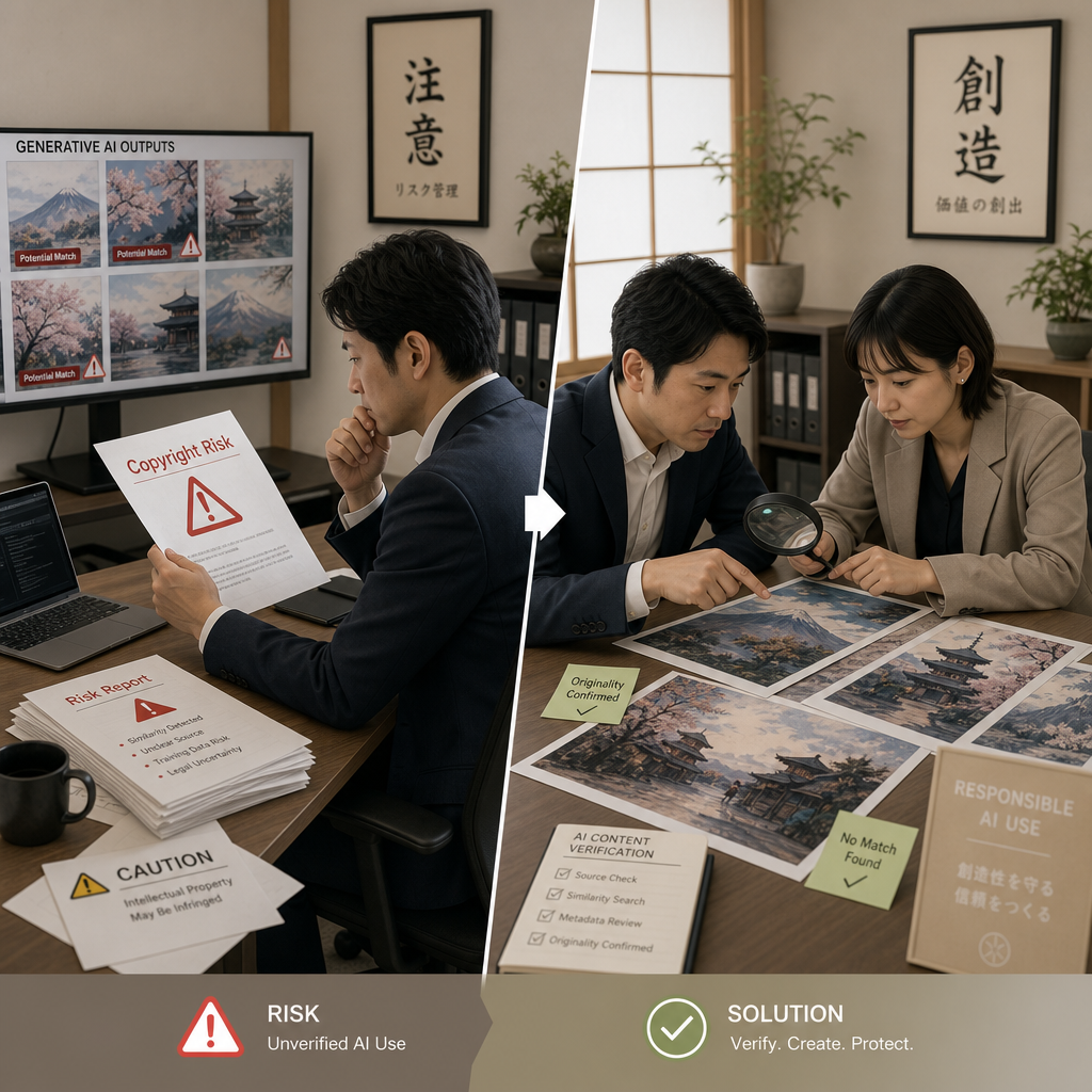 生成AIのリスクと対策を整理した図