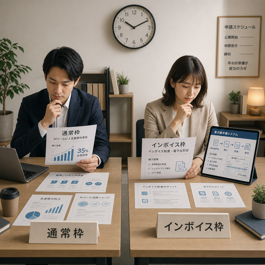 AI導入補助金の申請スケジュールと枠のイメージ