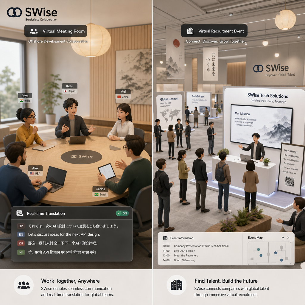 SWiseバーチャルオフィスを活用する企業のイメージ