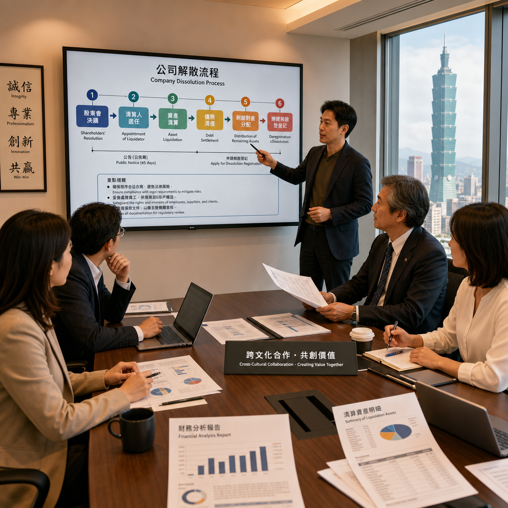 日本公司撤銷手續時間軸與各步驟示意圖