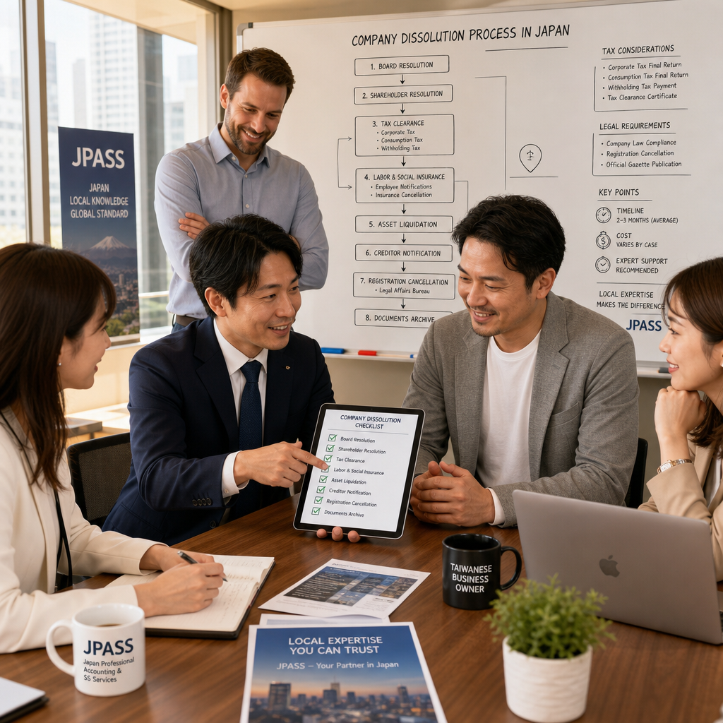 JPASS 團隊協助台灣企業處理日本公司撤銷手續