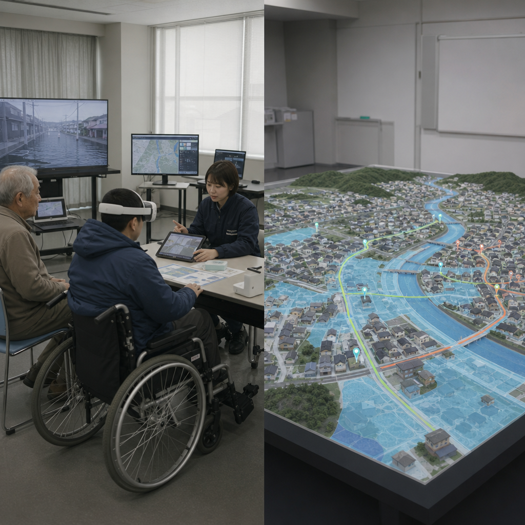 XR防災導入後の効果測定と改善サイクルのイメージ