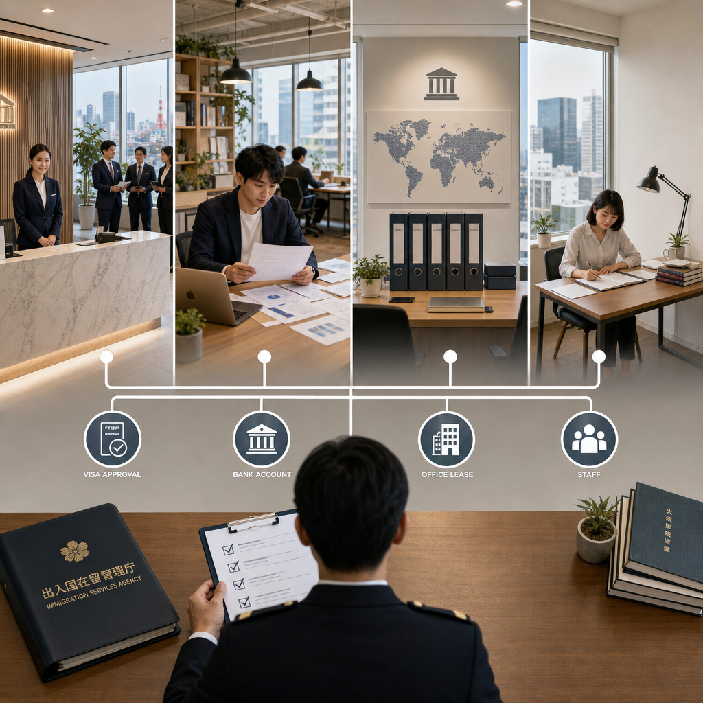 日本公司型態與簽證申請路徑對照圖
