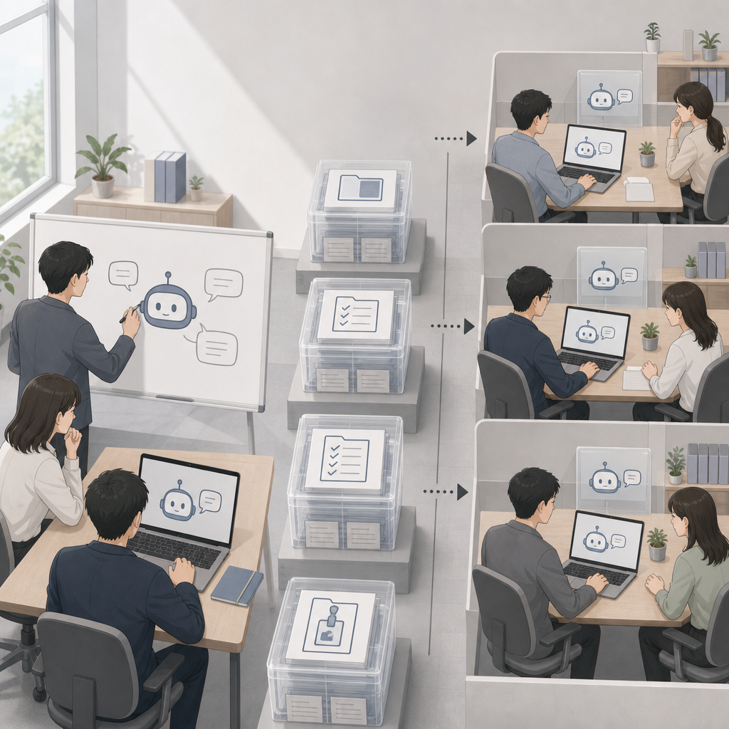 生成AI 社内展開の設計を議論する部門横断チーム