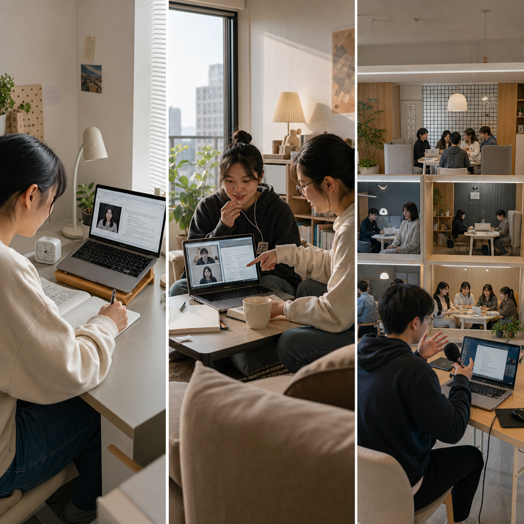 個人讀書、小組討論與跨國共學的線上自習室應用情境