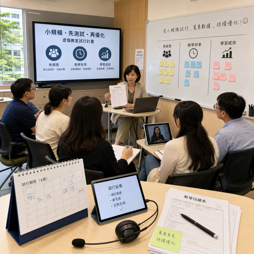 教育團隊規劃虛擬教室導入流程與成效指標