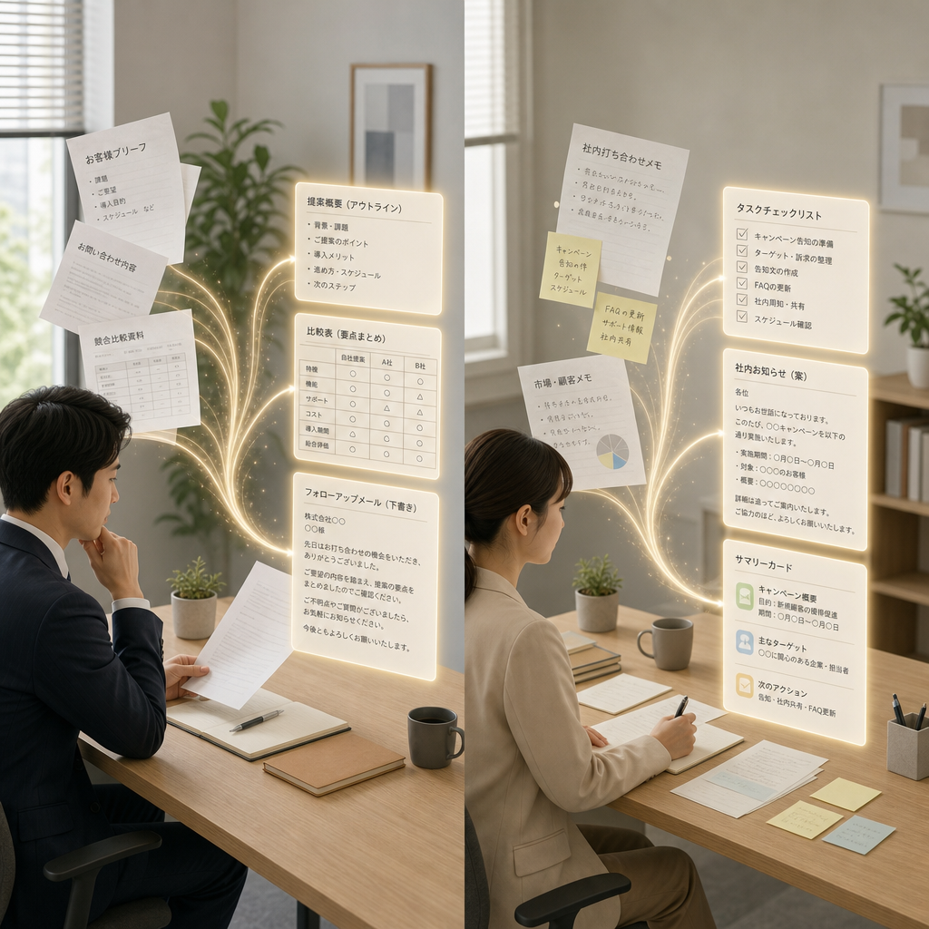 営業、管理、開発の各部門でAIを使い分けるチーム