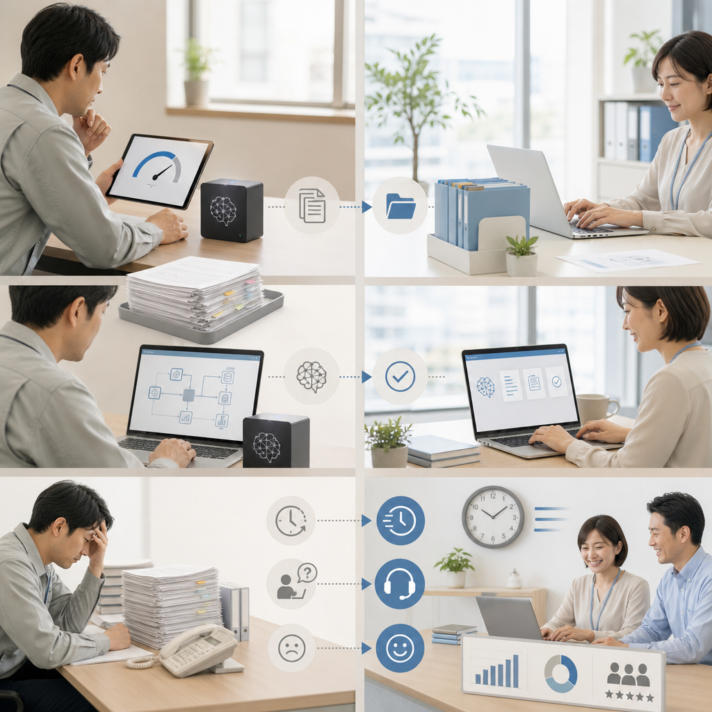 AIプロジェクトKPIをダッシュボードで確認する担当者