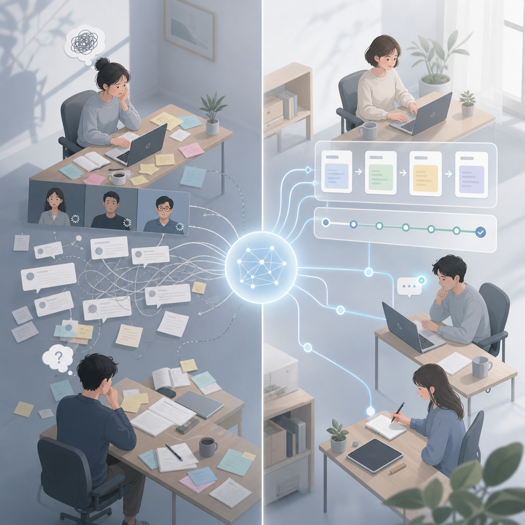 AIを活用してリモートワークを最適化するチームのイメージ