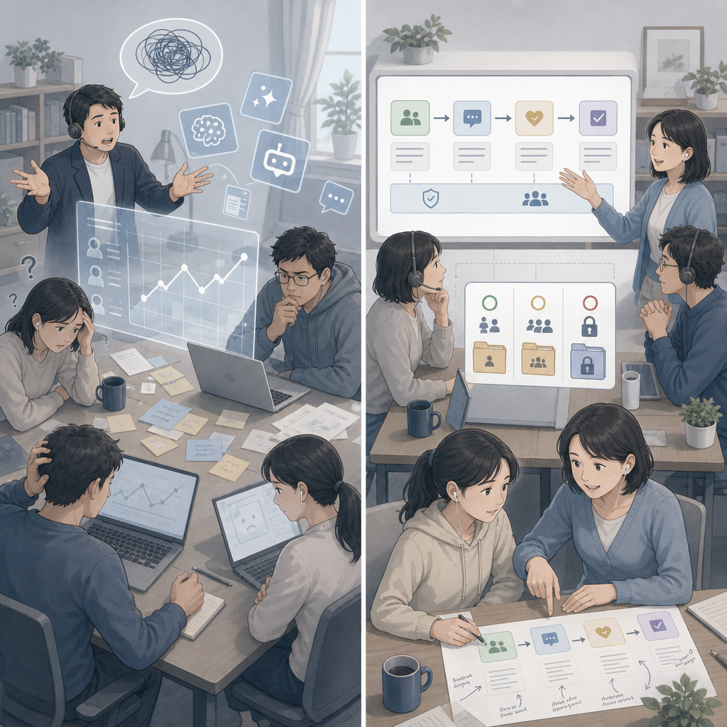 AI導入時の注意点を確認するマネージャーのイメージ