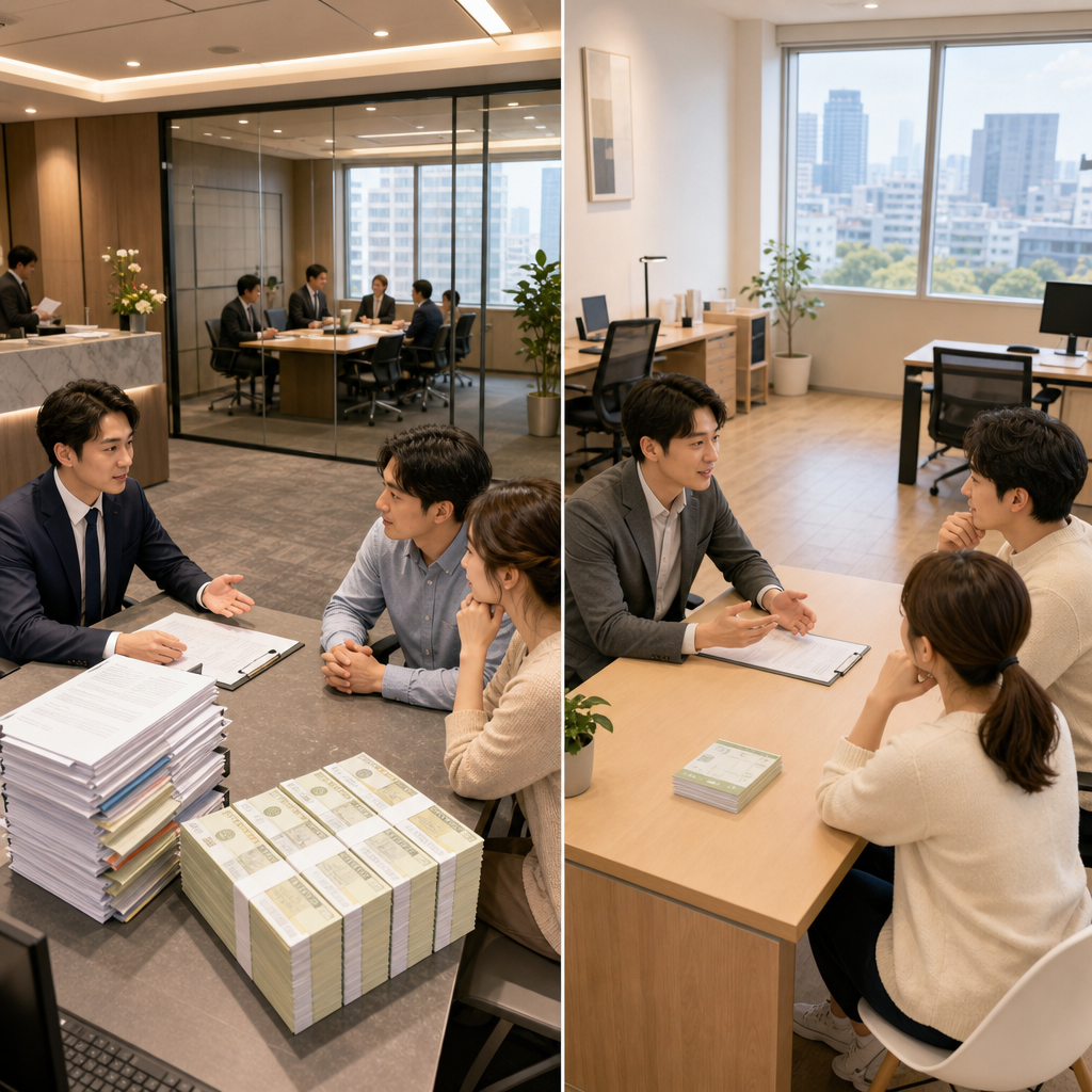 不同日本辦公室類型的押金與租金比較