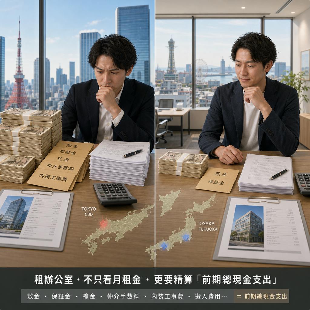 東京與日本主要城市商辦租金與押金評估