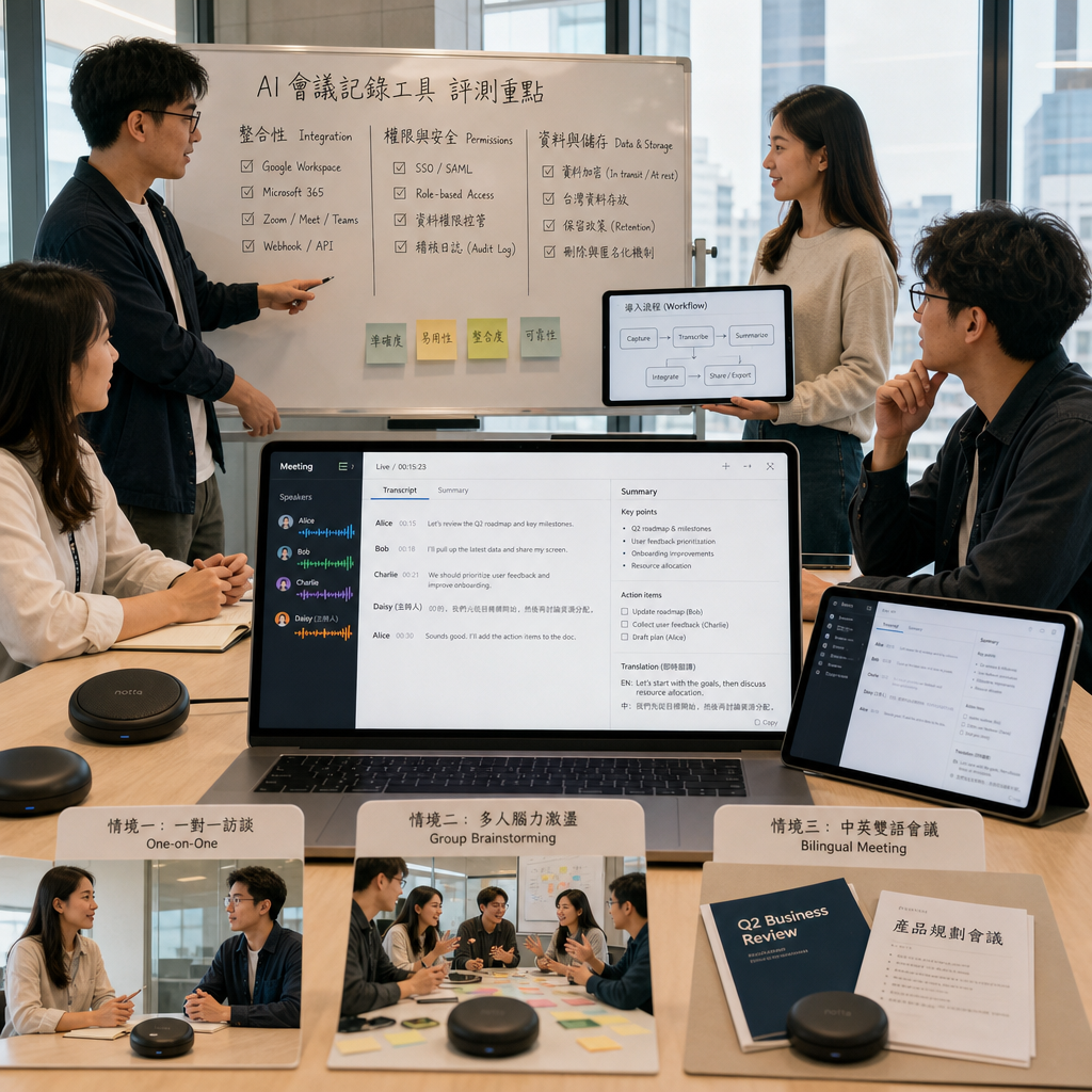 比較多款 AI 會議記錄工具功能與價格