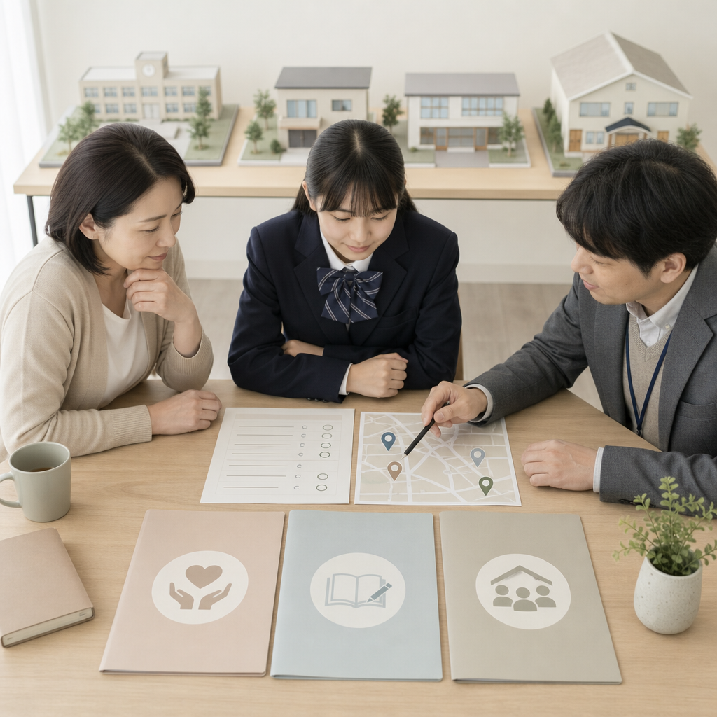 相談機関や支援サービスを比較する保護者