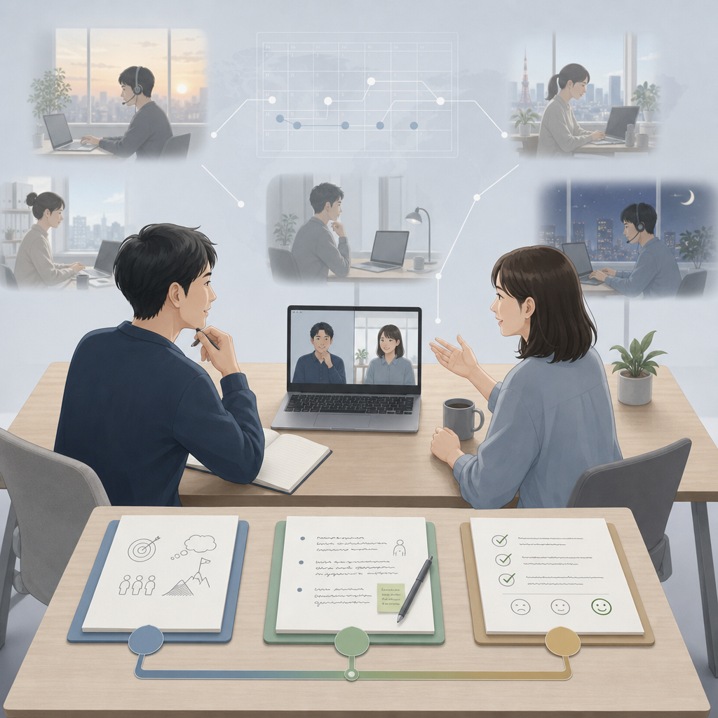 1on1面談を支援するクラウドツールの利用イメージ