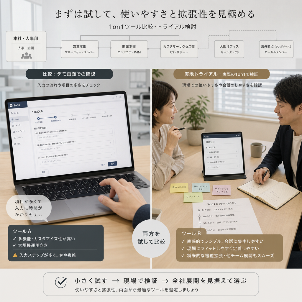 導入前に要件整理を行う人事担当者のワークシート