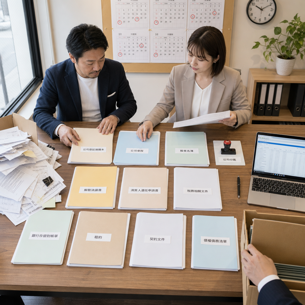 日本公司清算所需文件與時程規劃表