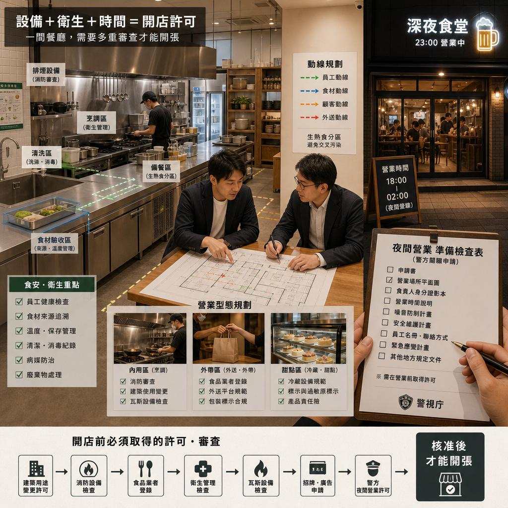 日本餐飲店營業許可與店面檢查重點