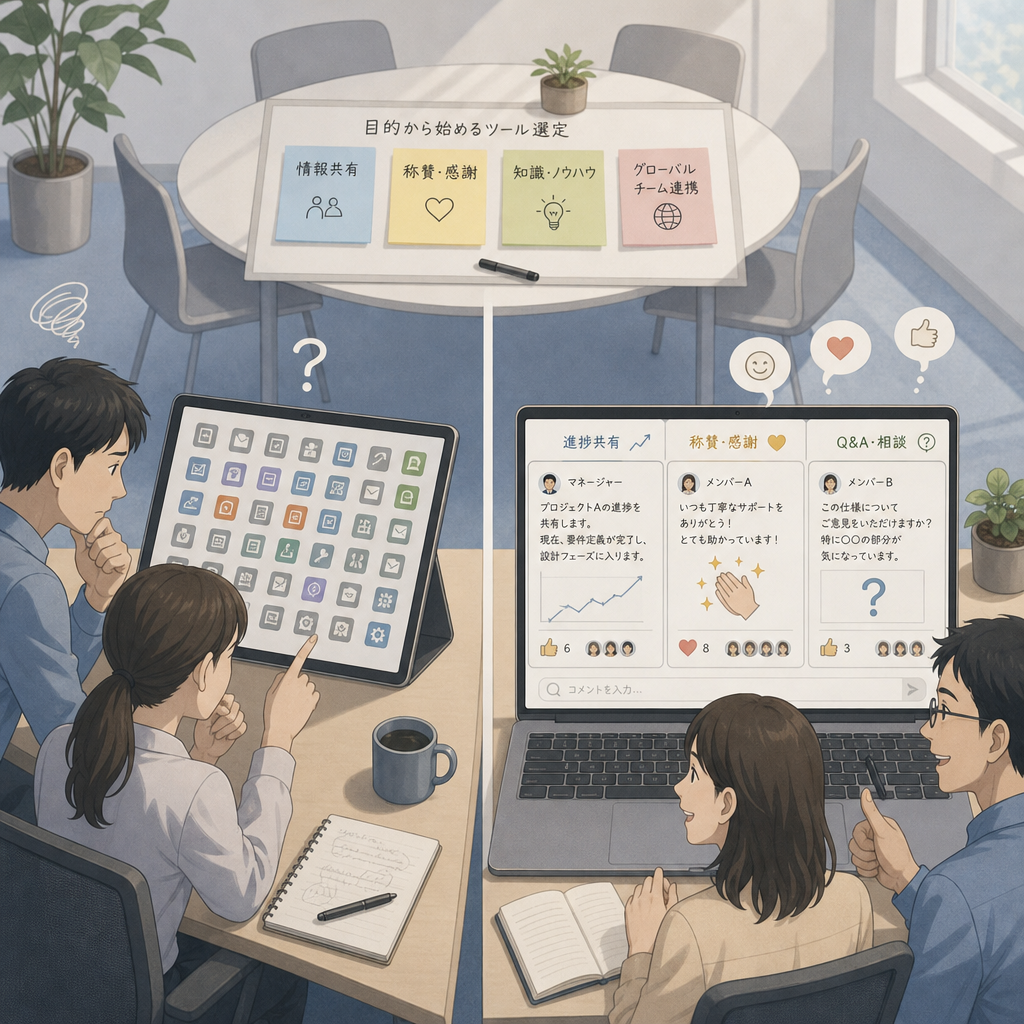 社内SNSの導入計画を話し合う担当者