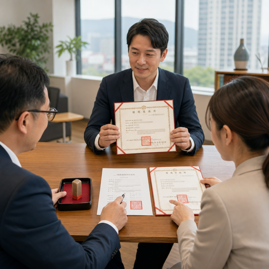 日本法人印章與印鑑證明文件示意