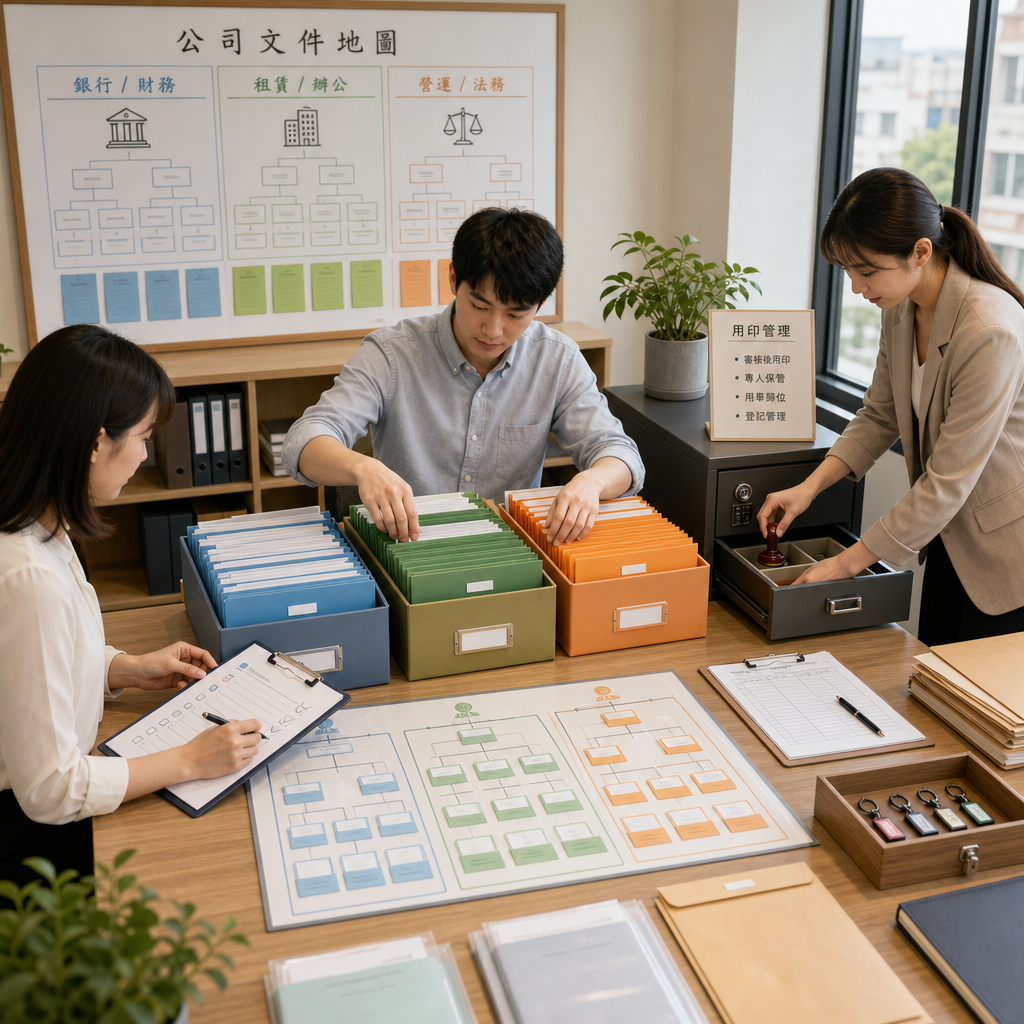 企業文件管理與印章控管示意