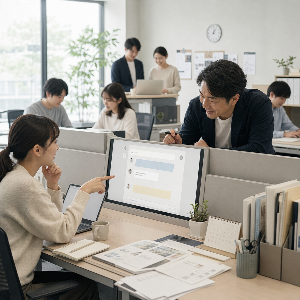 雑談ツールを日常業務に定着させるチーム運用の様子