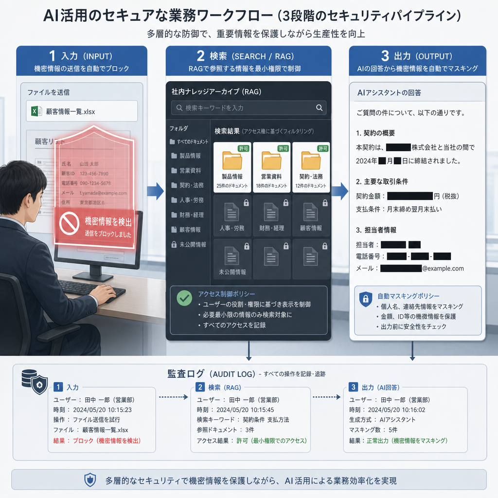 生成AI利用時の情報漏えい対策を議論するセキュリティ担当者
