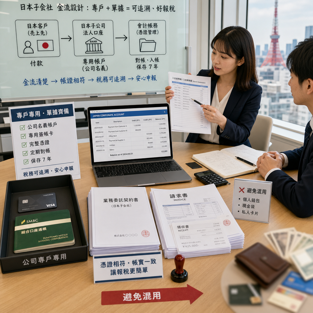 日本公司銀行帳戶開設與企業金流管理情境