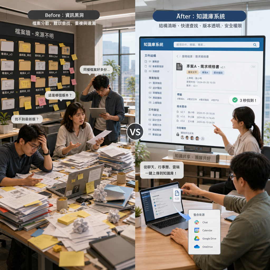 評估知識庫軟體功能與導入條件的清單