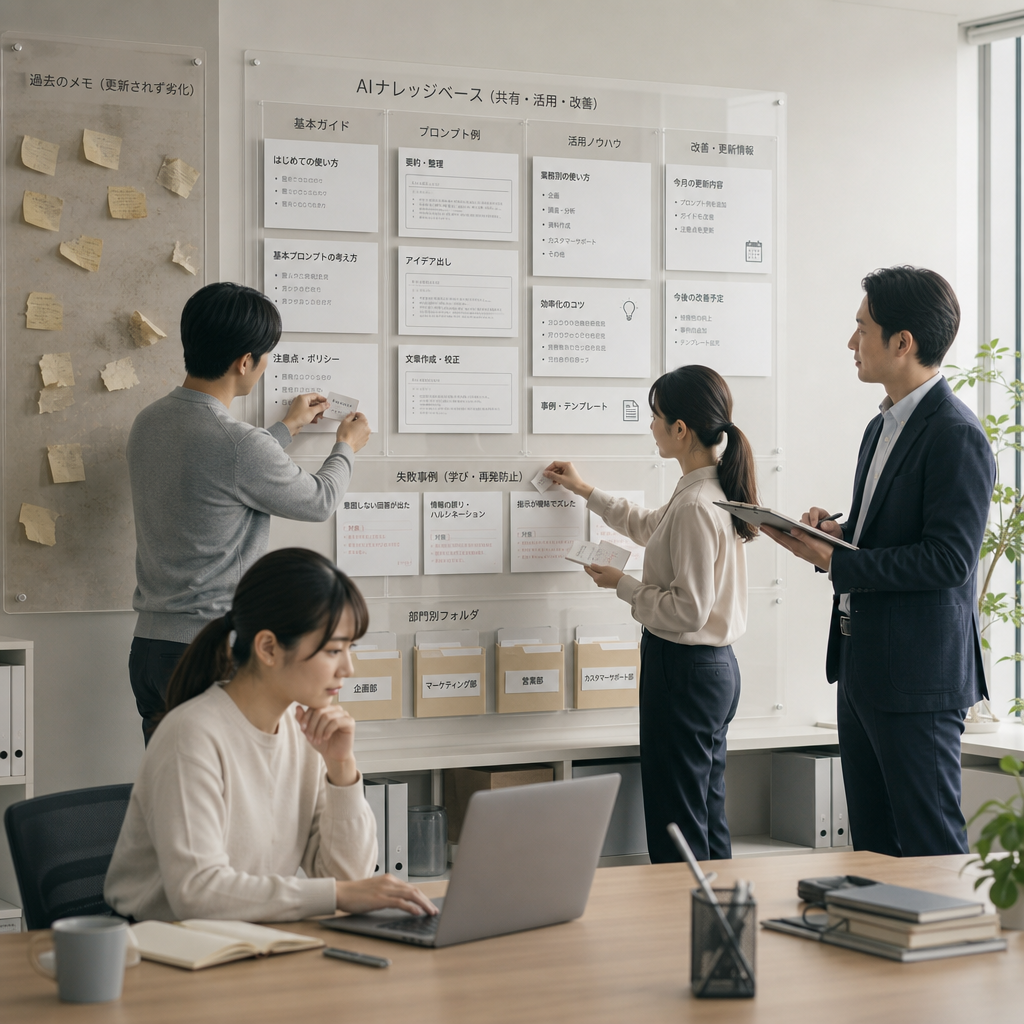 社内AIナレッジを共有するナレッジベース画面