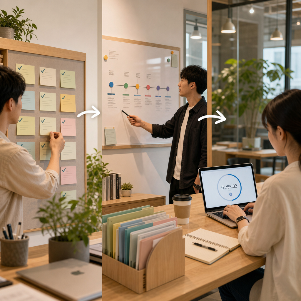 任務、專案與工時工具差異比較圖
