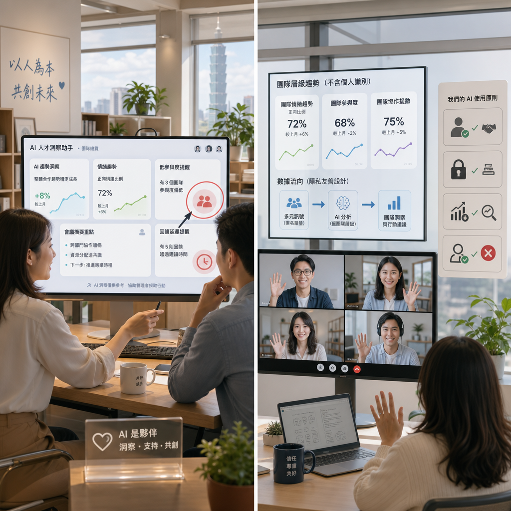 AI 分析員工回饋與遠距團隊互動數據