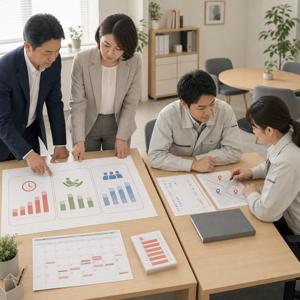 部署別の残業時間を表示する勤怠分析ダッシュボード