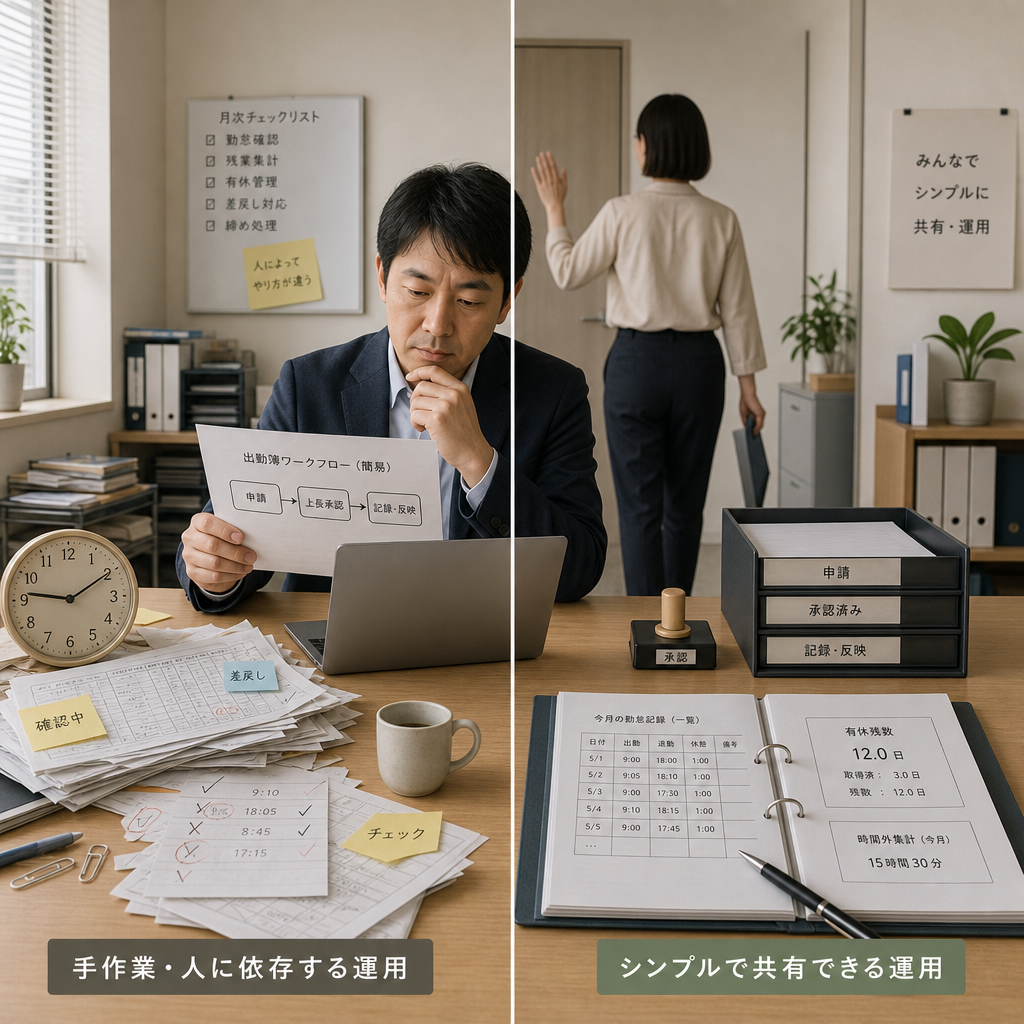 勤怠管理に関する質問を確認する人事担当者