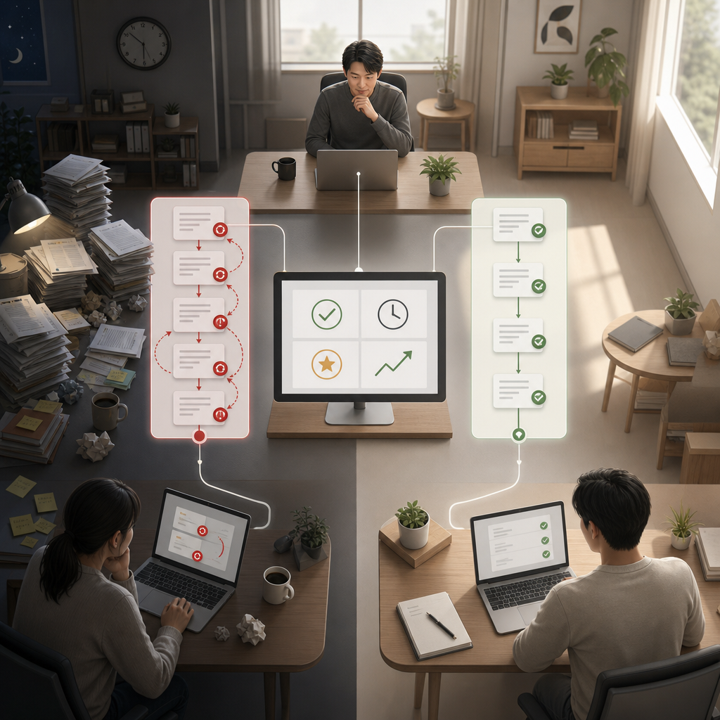 リモートワークの業務指標を分析するチーム