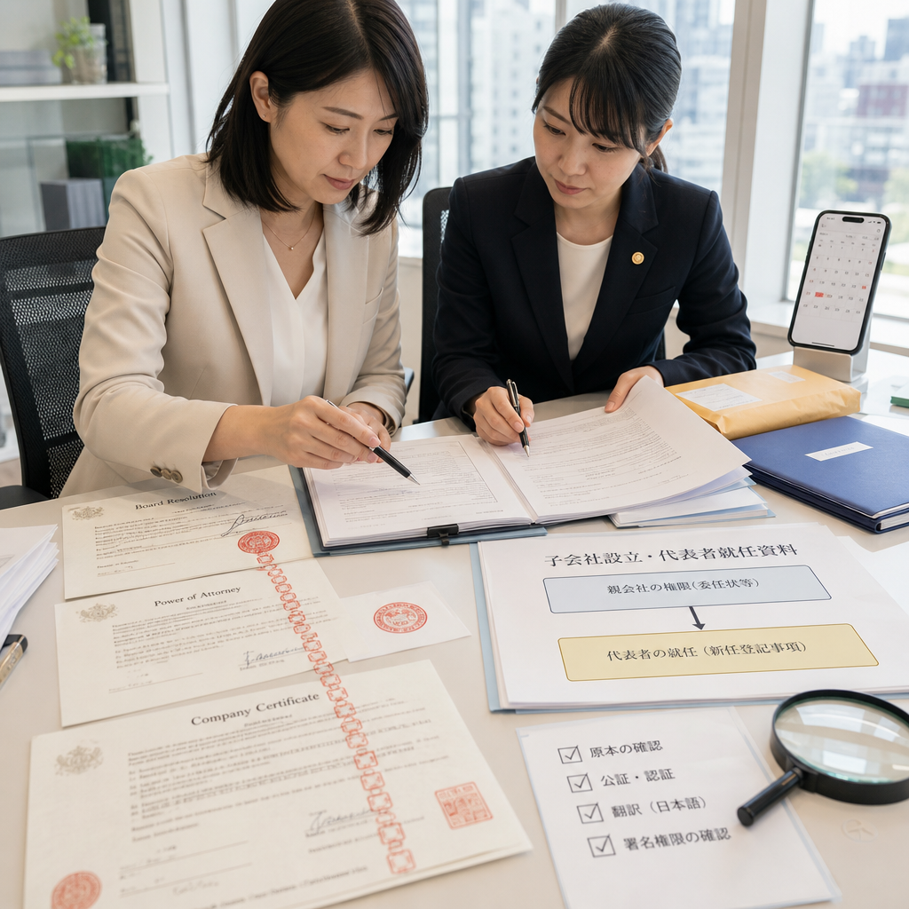 台灣母公司準備日本法人代表變更所需跨境文件