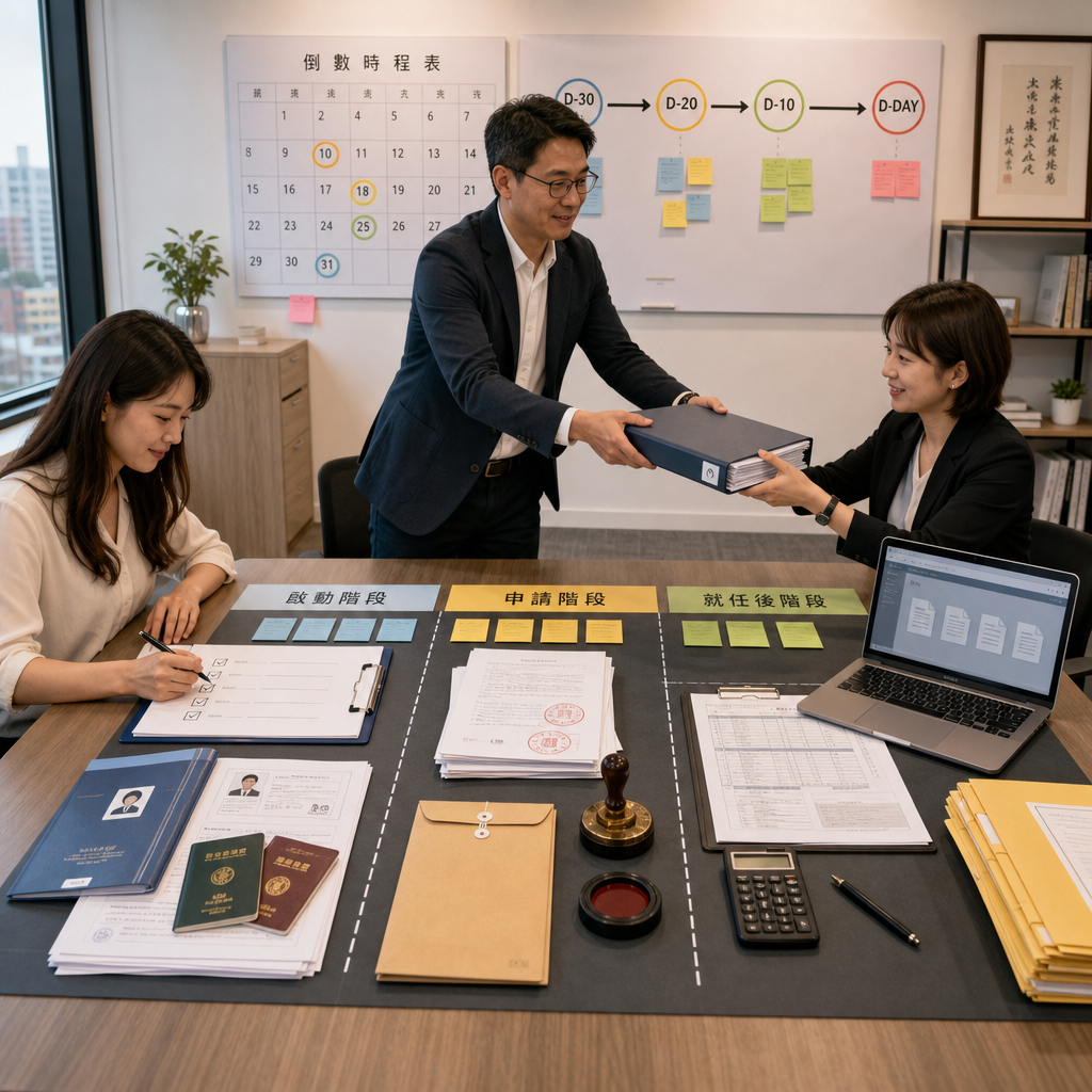 日本公司代表變更專案時程與交接核對清單