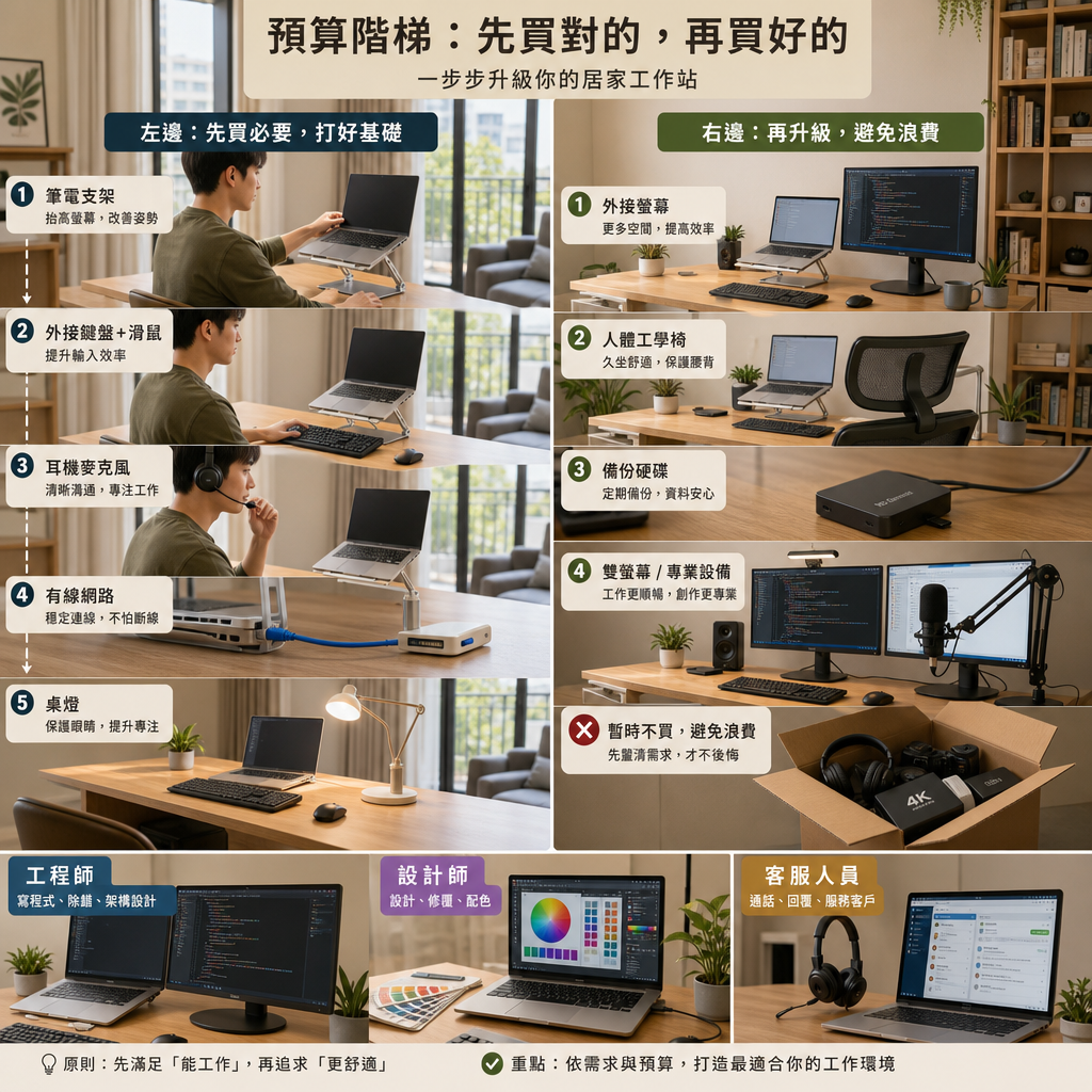 不同職務的遠端工作設備採購清單與預算規畫