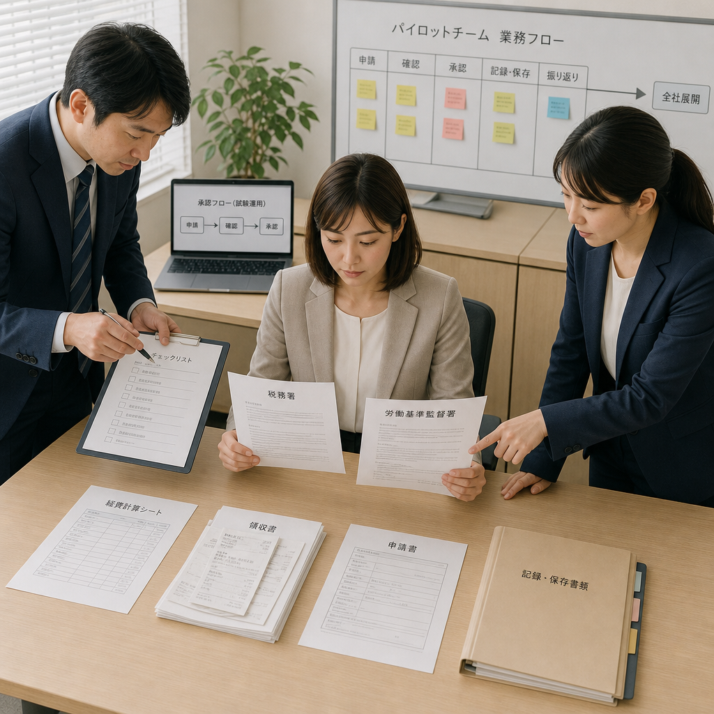 公的機関の資料をパソコンで確認する様子