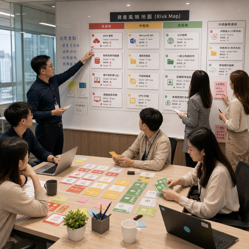 資安團隊檢視遠距工作風險與權限儀表板