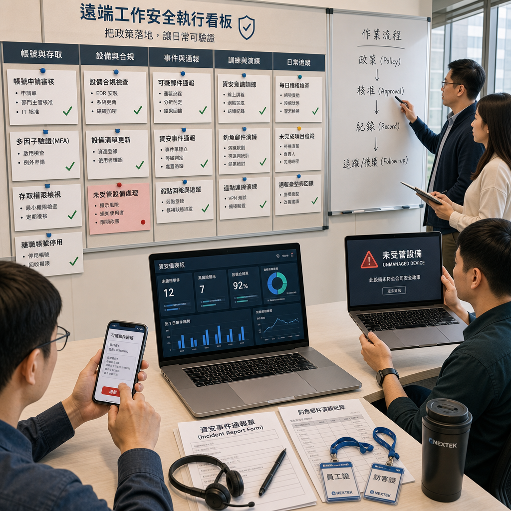 企業資安團隊進行遠距工作事件應變演練