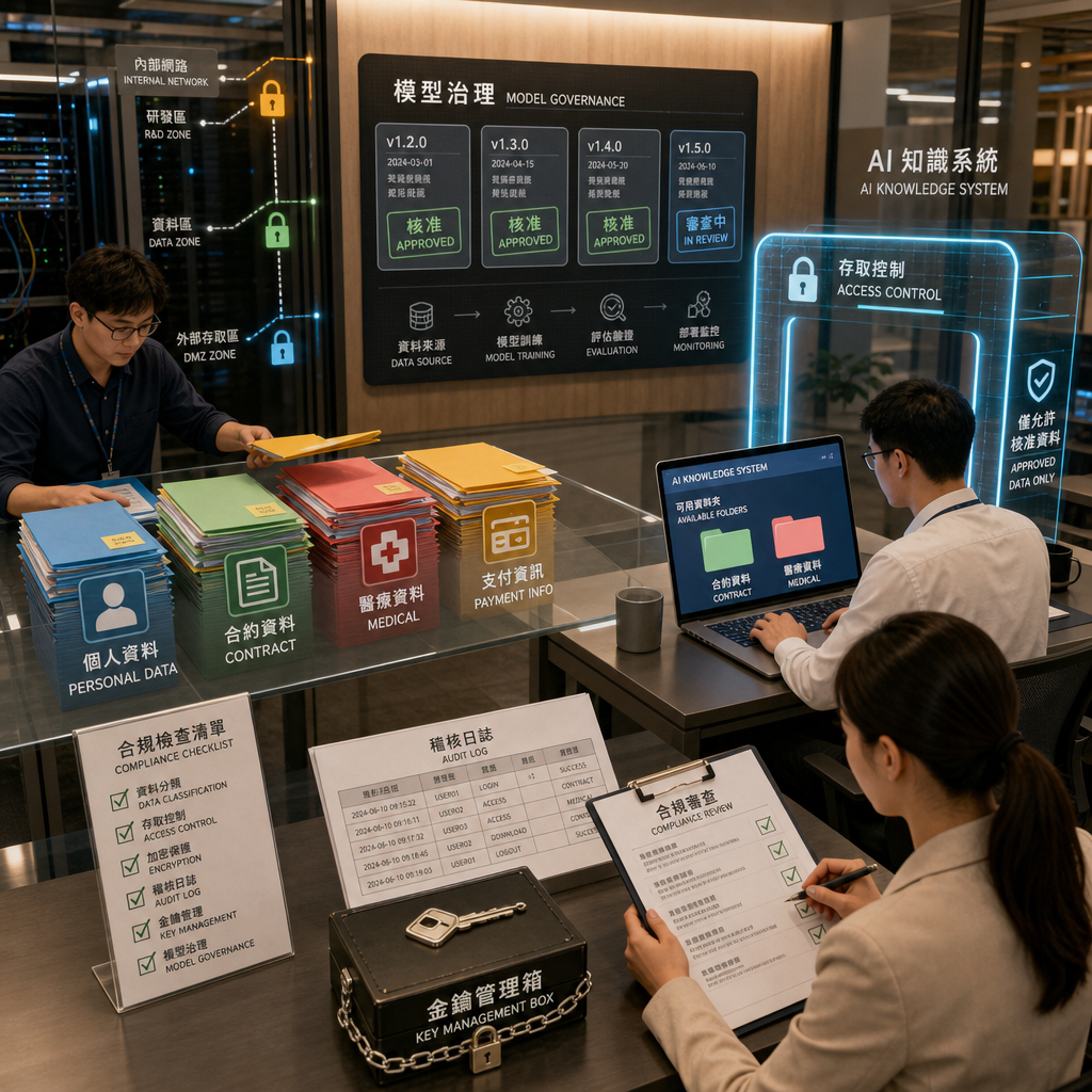 資安人員監控企業 AI 資料存取與治理儀表板