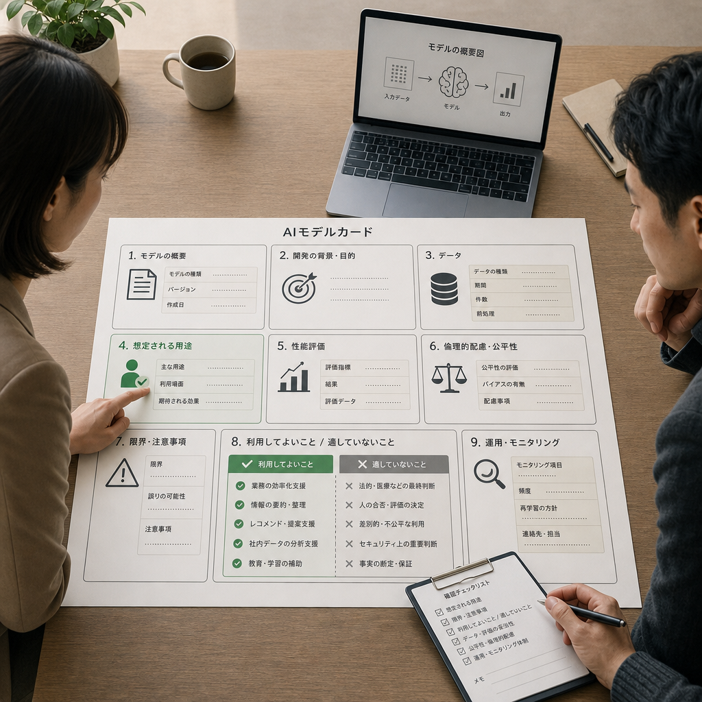 AIモデルカードの項目を確認するチーム
