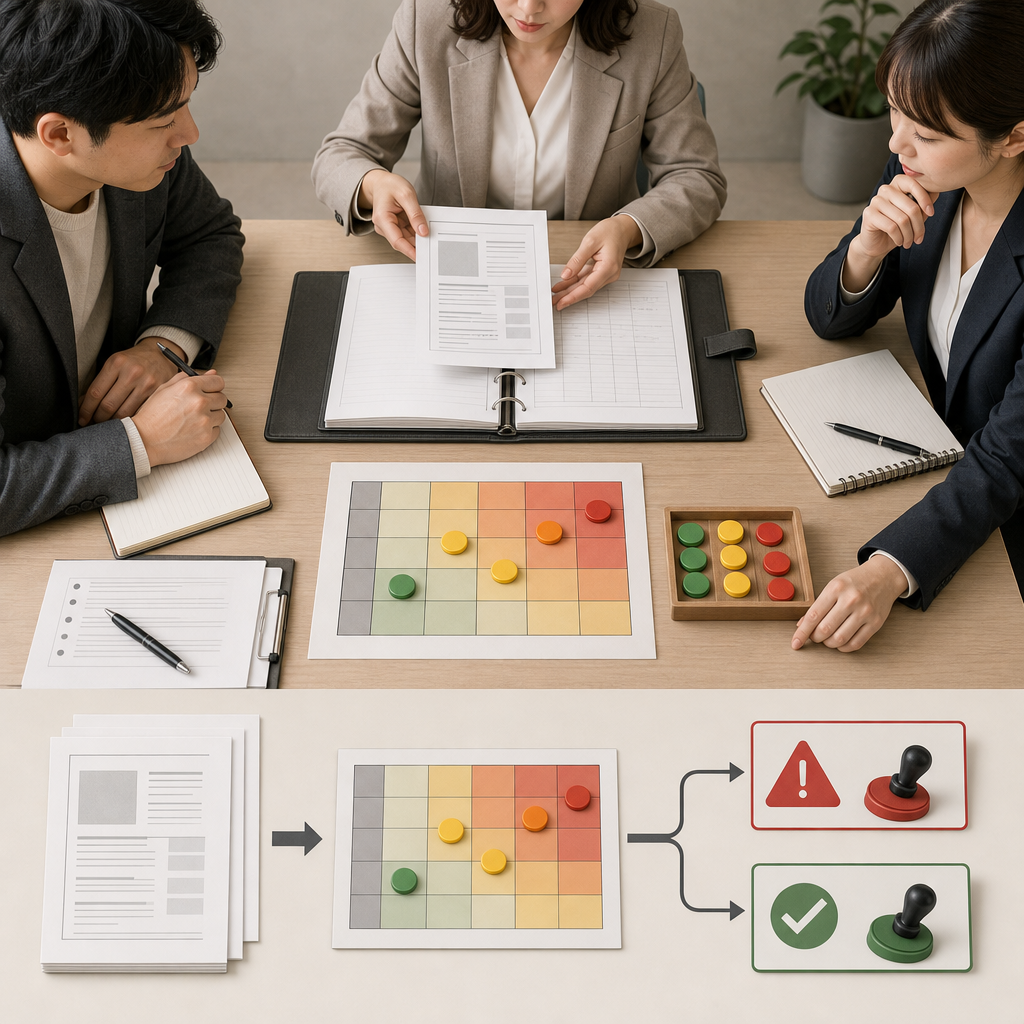 AIリスク評価のマトリクスを確認する会議