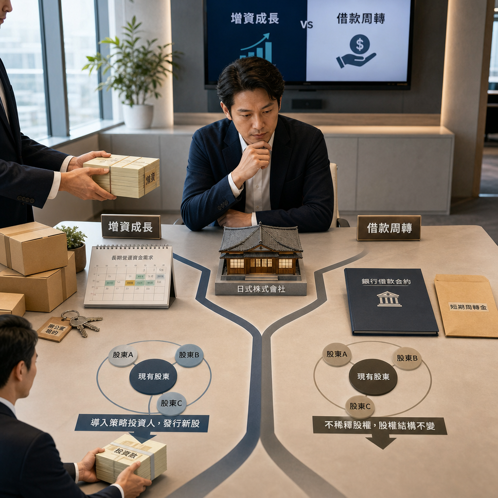 日本企業主管檢視增資與股權配置文件