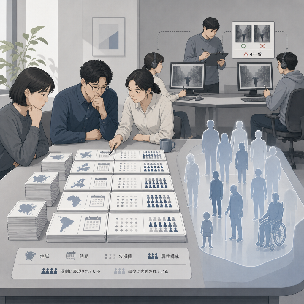 多様なデータセットを点検するデータ分析担当者